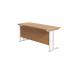 Jemini Rectangular Cantilever Desk 1800x600x730mm Nova Oak/White KF806646 KF806646