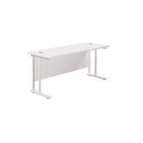 Jemini Rectangular Cantilever Desk 1800x600x730mm White/White KF806653 KF806653