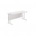 Jemini Rectangular Cantilever Desk 1800x600x730mm White/White KF806653 KF806653