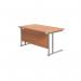 Jemini Rectangular Cantilever Desk 1200x800x730mm Beech/Silver KF806806 KF806806