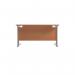 Jemini Rectangular Cantilever Desk 1200x800x730mm Beech/Silver KF806806 KF806806