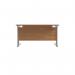 Jemini Rectangular Cantilever Desk 1200x800x730mm Nova Oak/Silver KF806820 KF806820