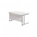 Jemini Rectangular Cantilever Desk 1200x800x730mm White/Silver KF806837 KF806837