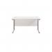 Jemini Rectangular Cantilever Desk 1200x800x730mm WhiteSilver KF806837 KF806837