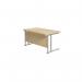 Jemini Rectangular Cantilever Desk 1200x800x730mm Maple/Silver KF806844 KF806844