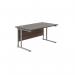 Jemini Rectangular Cantilever Desk 1200x800x730mm Dark Walnut/Silver KF806851 KF806851