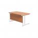 Jemini Rectangular Cantilever Desk 1200x800x730mm Beech/White KF806868 KF806868