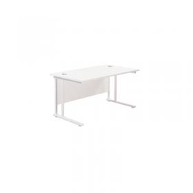 Jemini Rectangular Cantilever Desk 1200x800x730mm White/White KF806899 KF806899