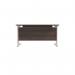 Jemini Rectangular Cantilever Desk 1200x800x730mm Dark WalnutWhite KF806912 KF806912