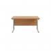 Jemini Rectangular Cantilever Desk 1400x800x730mm Nova OakSilver KF806943 KF806943