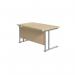 Jemini Rectangular Cantilever Desk 1400x800x730mm Maple/Silver KF806967 KF806967