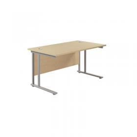 Jemini Rectangular Cantilever Desk 1400x800x730mm MapleSilver KF806967 KF806967