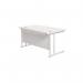 Jemini Rectangular Cantilever Desk 1400x800x730mm White/White KF807018 KF807018