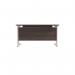Jemini Rectangular Cantilever Desk 1400x800 Dark WalnutWhite KF807032 KF807032