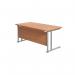 Jemini Rectangular Cantilever Desk 1600x800x730mm Beech/Silver KF807049 KF807049