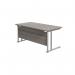 Jemini Rectangular Cantilever Desk 1600x800x730mm Grey Oak/Silver KF807056 KF807056