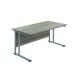 Jemini Rectangular Cantilever Desk 1600x800x730mm Grey Oak/Silver KF807056