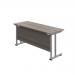 Jemini Rectangular Cantilever Desk 1600x800x730mm Grey Oak/Silver KF807056 KF807056