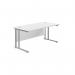 Jemini Rectangular Cantilever Desk 1600x800x730mm White/Silver KF807070 KF807070