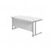 Jemini Rectangular Cantilever Desk 1600x800x730mm White/Silver KF807070 KF807070