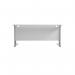 Jemini Rectangular Cantilever Desk 1600x800x730mm White/Silver KF807070 KF807070