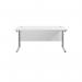 Jemini Rectangular Cantilever Desk 1600x800x730mm White/Silver KF807070 KF807070