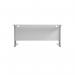 Jemini Rectangular Cantilever Desk 1600x800x730mm WhiteSilver KF807070 KF807070