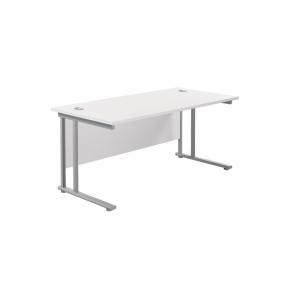 VOW Jemini Rectangular Cantilever Desk 1600x800x730mm WhiteSilver
