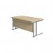 Jemini Rectangular Cantilever Desk 1600x800x730mm Maple/Silver KF807087 KF807087