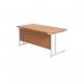 Jemini Rectangular Cantilever Desk 1600x800x730mm Beech/White KF807100 KF807100