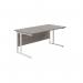 Jemini Rectangular Cantilever Desk 1600x800x730mm Grey Oak/White KF807117 KF807117