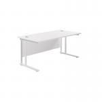 Jemini Rectangular Cantilever Desk 1600x800x730mm White/White KF807131 KF807131