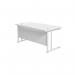 Jemini Rectangular Cantilever Desk 1600x800x730mm White/White KF807131 KF807131