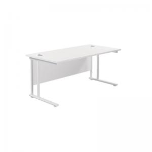VOW Jemini Rectangular Cantilever Desk 1600x800x730mm WhiteWhite