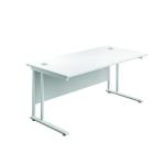 Jemini Rectangular Cantilever Desk 1600x800x730mm White/White KF807131 KF807131