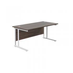 Jemini Rectangular Cantilever Desk1600x800x730mm Dark Walnut/White KF807155 KF807155