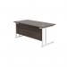 Jemini Rectangular Cantilever Desk1600x800x730mm Dark Walnut/White KF807155 KF807155