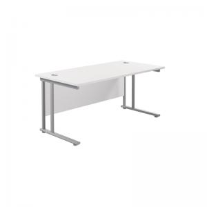 VOW Jemini Rectangular Cantilever Desk 1800x800x730mm WhiteSilver