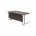 Jemini Rectangular Cantilever Desk1800x800x730mm Dark Walnut/Silver KF807216 KF807216