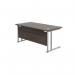 Jemini Rectangular Cantilever Desk1800x800x730mm Dark WalnutSilver KF807216 KF807216