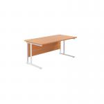 Jemini Rectangular Cantilever Desk 1800x800x730mm Beech/White KF807223 KF807223