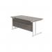 Jemini Rectangular Cantilever Desk 1800x800x730mm Grey Oak/White KF807230 KF807230