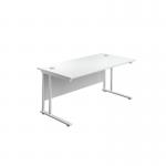 Jemini Rectangular Cantilever Desk 1800x800x730mm White/White KF807254 KF807254