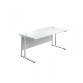 Jemini Rectangular Cantilever Desk 1800x800x730mm White/White KF807254 KF807254