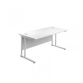 Jemini Rectangular Cantilever Desk 1800x800x730mm WhiteWhite KF807254 KF807254