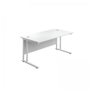 VOW Jemini Rectangular Cantilever Desk 1800x800x730mm WhiteWhite