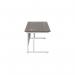 Jemini Rectangular Cantilever Desk 1800x800x730mm Dark WalnutWhite KF807278 KF807278