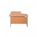 Jemini Radial Left Hand Cantilever Desk 1600x1200x730mm Beech/Silver KF807520 KF807520