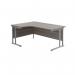 Jemini Radial Left Hand Cantilever Desk 1600x1200x730mm Grey OakSilver KF807537 KF807537