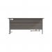 Jemini Radial Left Hand Cantilever Desk 1600x1200x730mm Grey OakSilver KF807537 KF807537